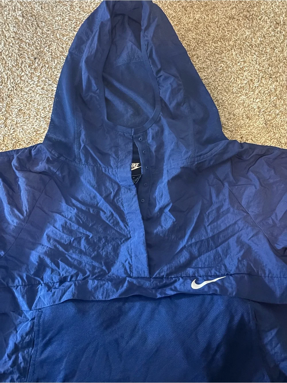 Nike Girls' Navy Blue Hooded Pullover. Size XL kids (12-14)